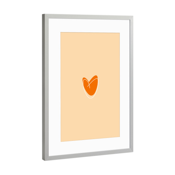 Poster mit Rahmen Silber "Minimal heart" artboxONE - Liebe - Herz,Bunt,Dopamin decor,Liebe,Minimalistisch