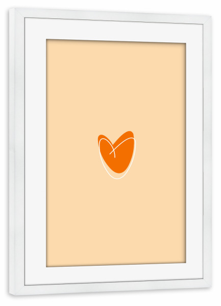 Poster mit Rahmen weiß "Minimal heart" artboxONE - Liebe - Herz,Bunt,Dopamin decor,Liebe,Minimalistisch