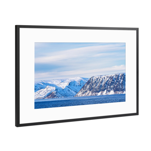 Poster mit Rahmen Schwarz (Metallic) "Berge und Felsen im Winter" artboxONE - Natur,Reise,Reise / Strand und Meer,Reise / Länder