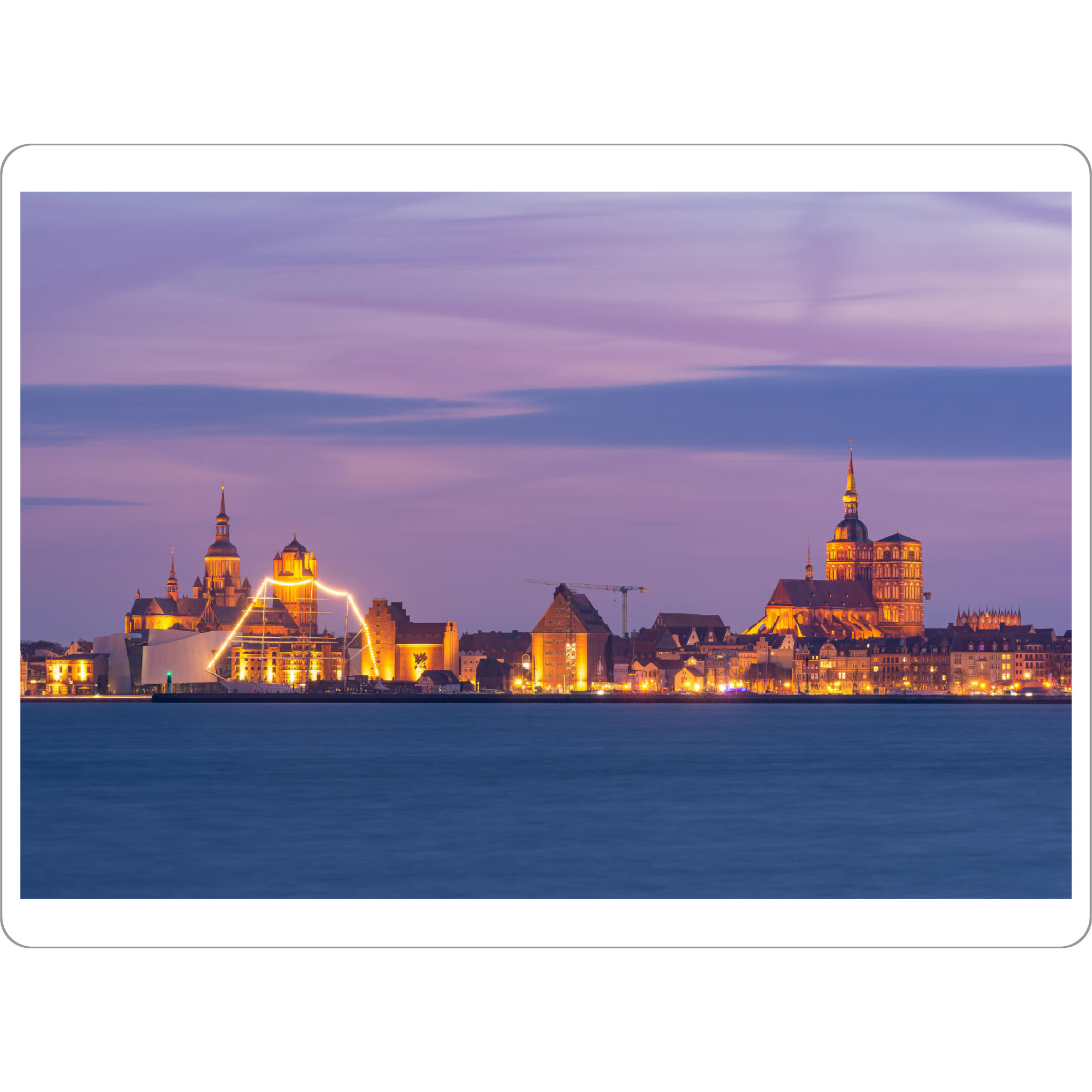 Tischset "Stralsund am Abend" artboxONE - Städte - Stralsund,Mecklenburg-vorpommern,Deutschland,Rügen,Altefähr,Hansestadt,Sund,Abenddämmerung