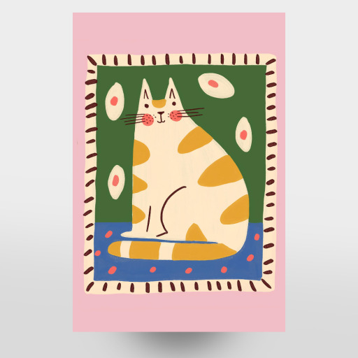 Bunte Katze mit Muster