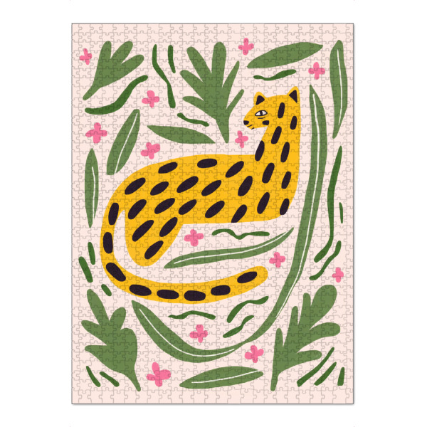 Puzzle Ravensburger "Leopard im tropischen Design" artboxONE - Natur,Floral,Tiere