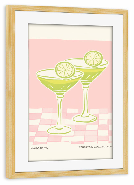 Poster mit Rahmen kiefer "Margarita im Pastell-Look" artboxONE - Essen & Trinken,Essen & Trinken / Alkohol