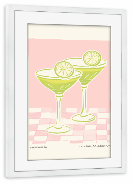 Poster mit Rahmen weiß "Margarita im Pastell-Look" artboxONE - Essen & Trinken,Essen & Trinken / Alkohol