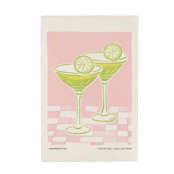 Metall Poster "Margarita im Pastell-Look" artboxONE - Essen & Trinken,Essen & Trinken / Alkohol