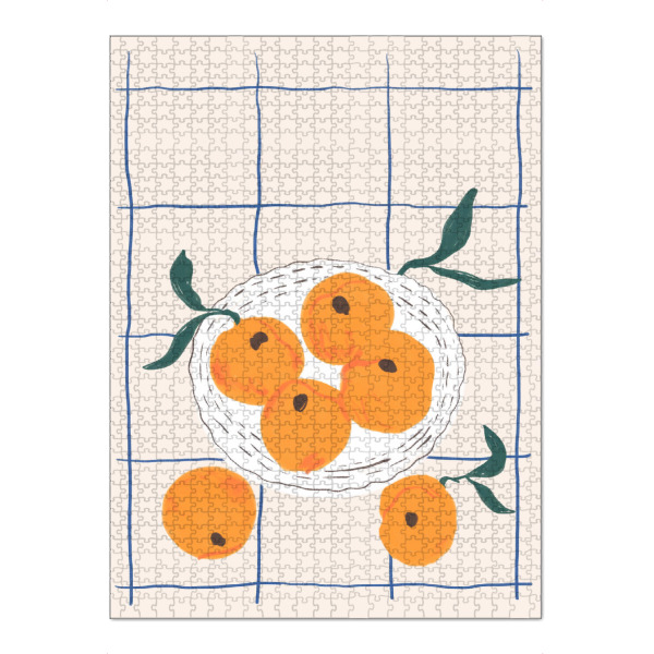 Puzzle Ravensburger "Pfirsiche auf dem Küchentisch" artboxONE - Essen & Trinken,Abstrakt,Essen & Trinken / Obst & Gemüse