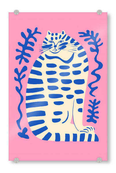 Acrylglasbild "Pfotenstillleben auf Pink" artboxONE - Tiere,Abstrakt,Lustig