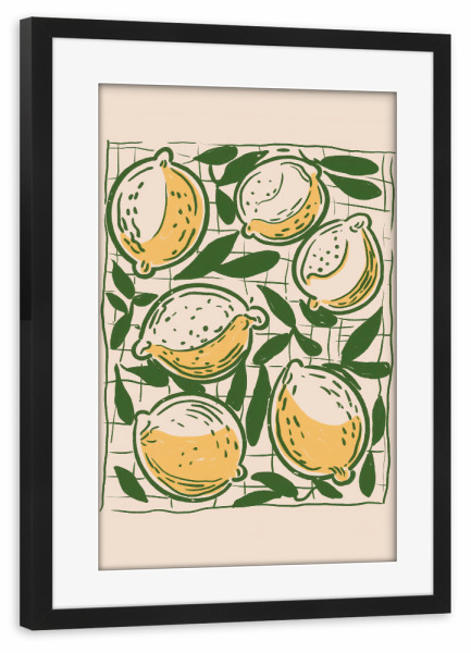Poster mit Rahmen schwarz "Zitronenzauber" artboxONE - Essen & Trinken,Abstrakt,Essen & Trinken / Obst & Gemüse