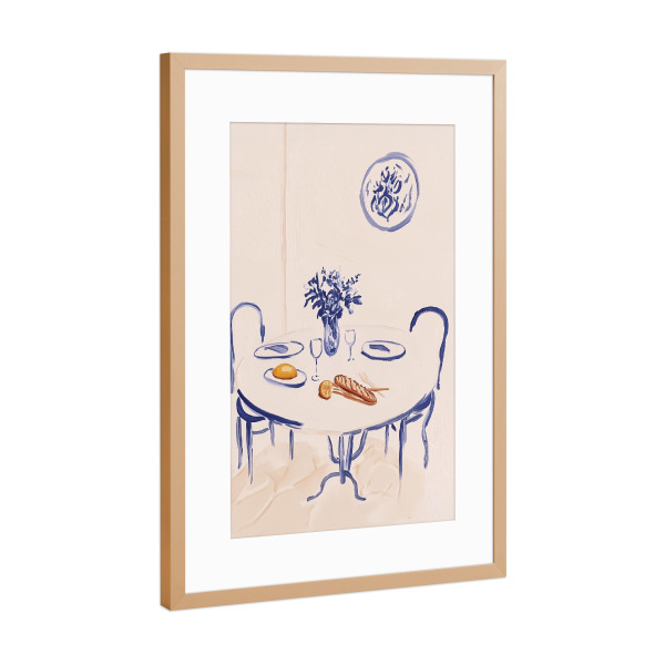 Poster mit Rahmen Kupfer "Stilvoll gedeckter Tisch" artboxONE - Floral,Essen & Trinken,Abstrakt,Essen & Trinken / Alkohol