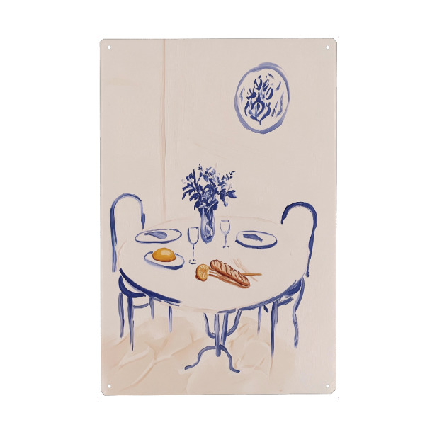 Holzbild "Stilvoll gedeckter Tisch" artboxONE - Floral,Essen & Trinken,Abstrakt,Essen & Trinken / Alkohol