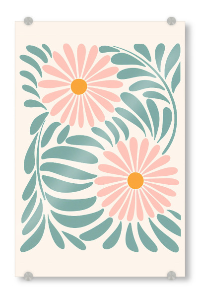 Acrylglasbild "Stilisierte Blumenfrische" artboxONE - Floral,Abstrakt