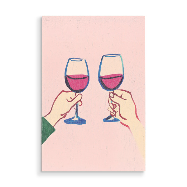 Holzbild "Cheers im modernen Stil" artboxONE - Essen & Trinken,Menschen,Essen & Trinken / Alkohol