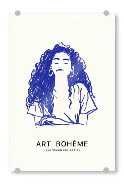 Acrylglasbild "Boho Art – Handgezeichnet" artboxONE - Abstrakt,Menschen