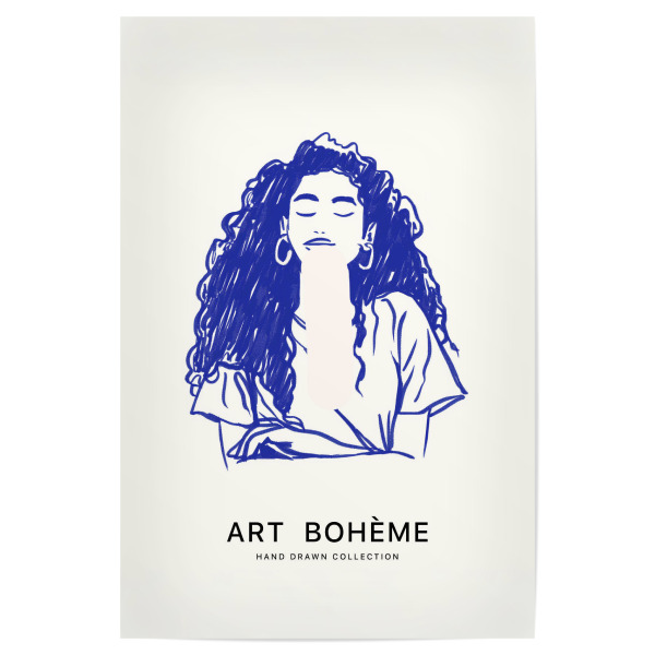 Poster 30x20 cm "Boho Art – Handgezeichnet" artboxONE - Abstrakt,Menschen