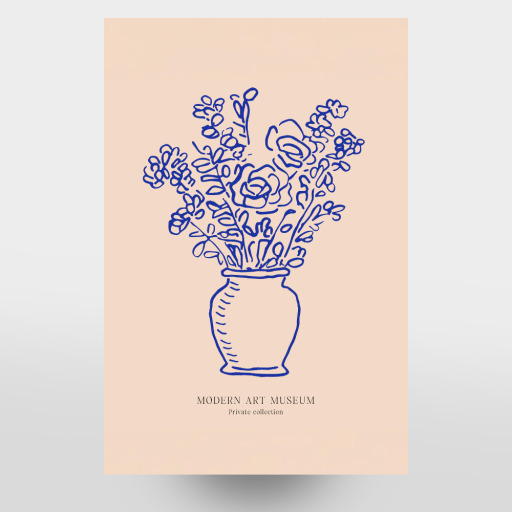 Line Art Blumenpracht