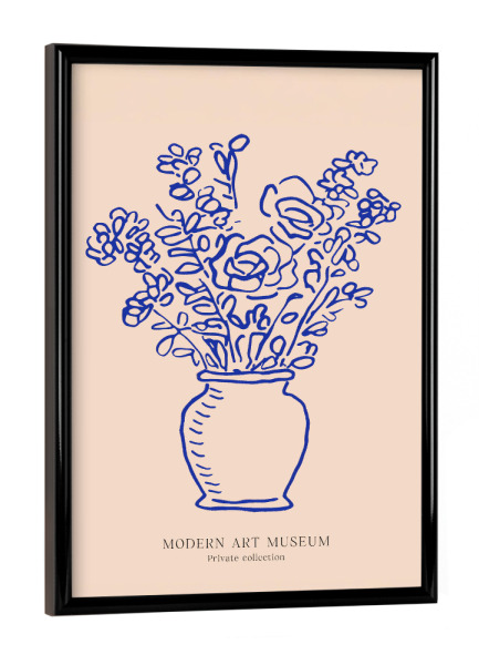 Poster mit schwarzem Rahmen "Line Art Blumenpracht" artboxONE - Floral