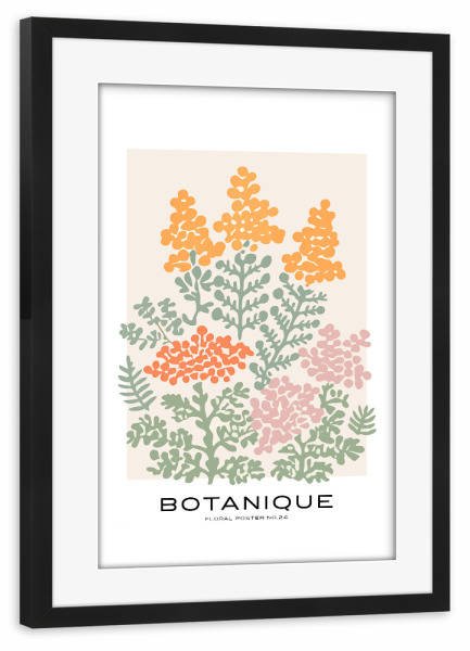 Poster mit Rahmen schwarz "Wilde Gartenpracht" artboxONE - Floral