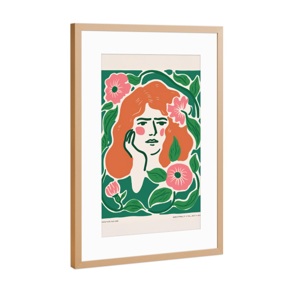 Poster mit Rahmen Kupfer "Thoughts in Bloom" artboxONE - Floral,Abstrakt,Menschen