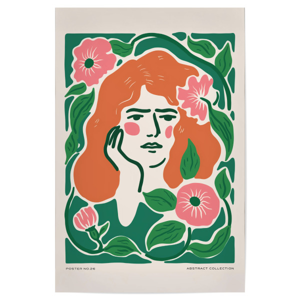 Poster 30x20 cm "Thoughts in Bloom" artboxONE - Floral,Abstrakt,Menschen