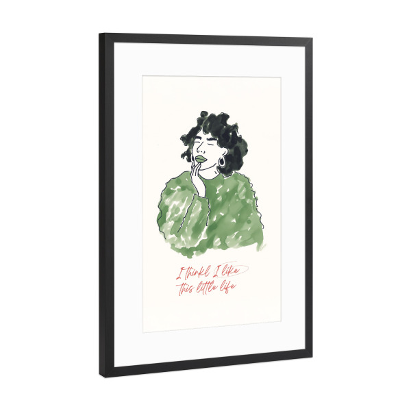 Poster mit Rahmen Schwarz (Metallic) "This Little Life" artboxONE - Typografie,Abstrakt,Menschen