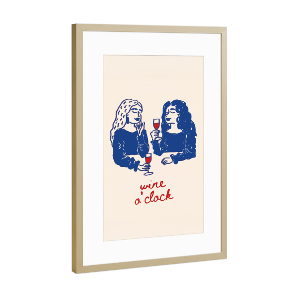 Poster mit Rahmen Gold "Wine O’Clock Moments" artboxONE - Essen & Trinken,Menschen,Essen & Trinken / Alkohol
