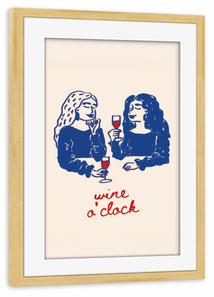Poster mit Rahmen kiefer "Wine O’Clock Moments" artboxONE - Essen & Trinken,Menschen,Essen & Trinken / Alkohol