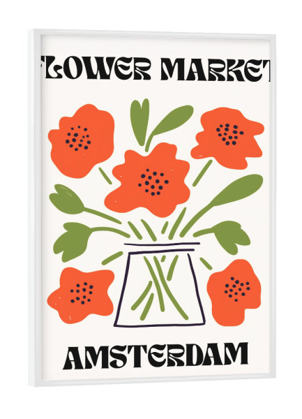Poster mit weißem Rahmen "Blooms of Amsterdam" artboxONE - Floral,Abstrakt