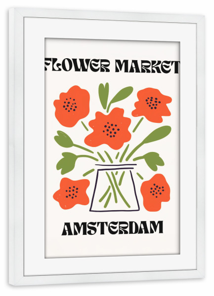 Poster mit Rahmen weiß "Blooms of Amsterdam" artboxONE - Floral,Abstrakt