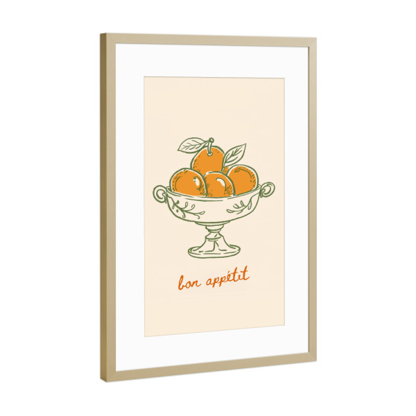 Poster mit Rahmen Gold "Citrus Elegance" artboxONE - Essen & Trinken,Abstrakt,Essen & Trinken / Obst & Gemüse