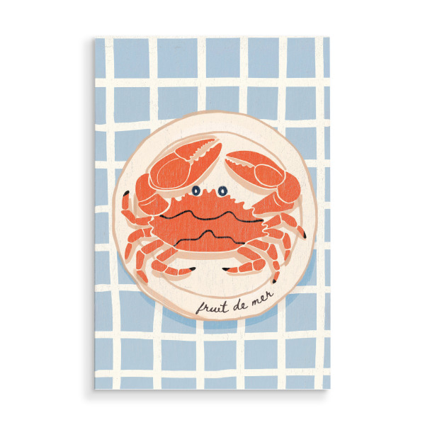 Holzbild "Crab on the Table" artboxONE - Tiere,Essen & Trinken