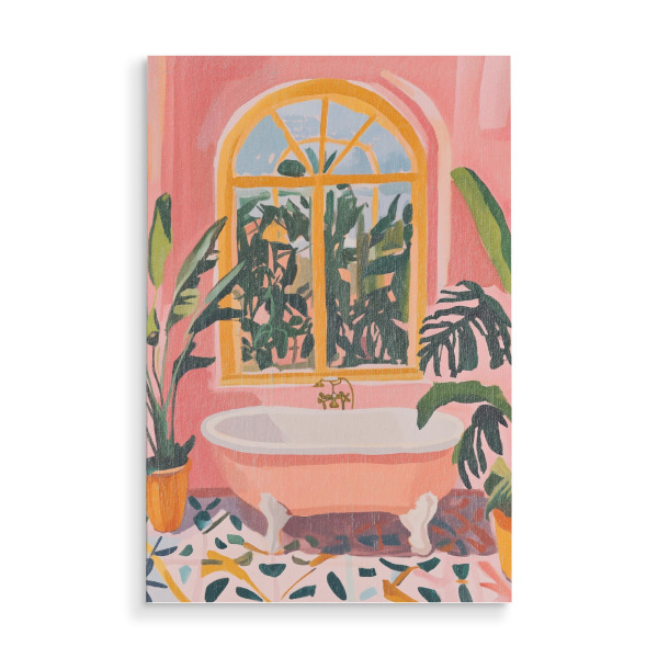 Holzbild "Tropical Pink Bad" artboxONE - Natur,Architektur