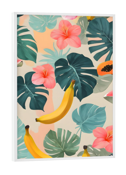 Poster mit weißem Rahmen "Stay Tropical, Stay Vibing" artboxONE - Floral