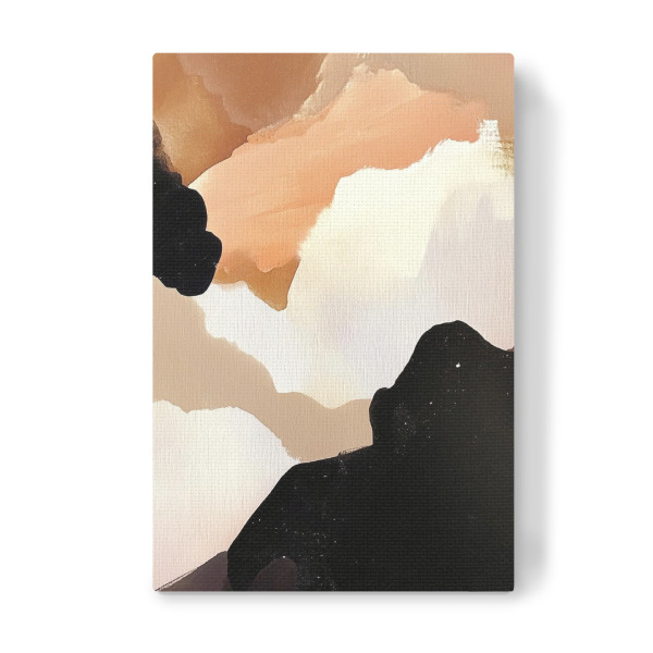 Leinwandbild "Zusammenfassung erdiger Kunst" artboxONE - Abstrakt - Zusammenfassung,Erdig,Braun,Beige,Weiß,Schwarz,Flüssig,Organisch,Kontrast,Bewegung