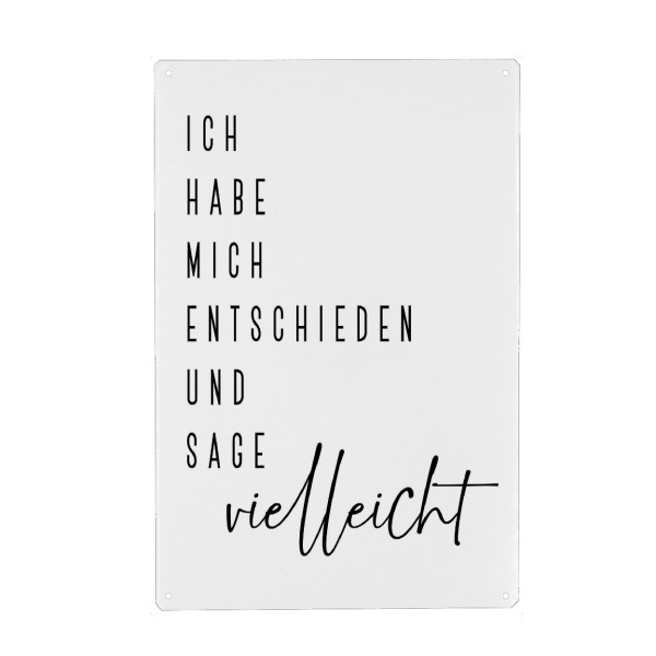 Holzbild "Vielleicht Typo" artboxONE - Typografie,Schwarzweiß,Lustig