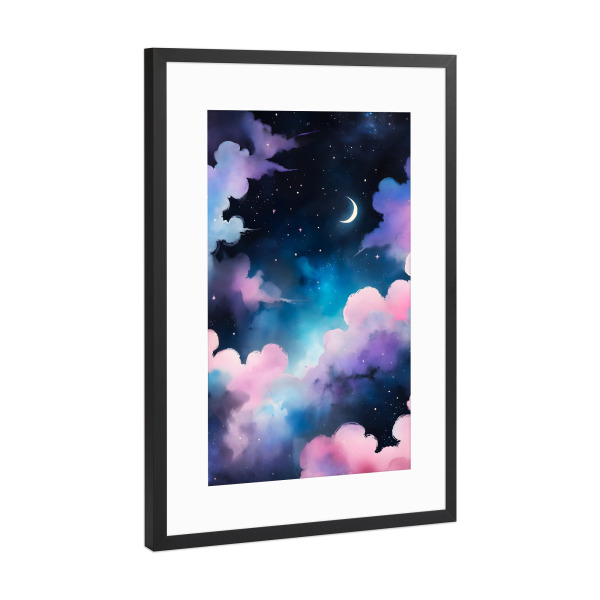 Poster mit Rahmen Schwarz (Metallic) "Sky hat mich" artboxONE - Abstrakt,Geometrie