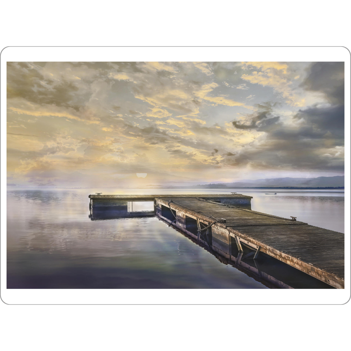 Tischset "Fauler Morgen" artboxONE - Natur,Reise / Strand und Meer - Dock,Sonne,Wasser,Ruhig - Bild dock