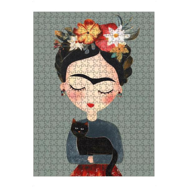 Puzzle Ravensburger "Fridas Katzentraum" artboxONE - Floral,Tiere,Liebe