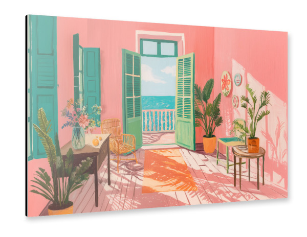 Alu-Dibond "Sommer Reise mit Meerblick" 75x50 cm artboxONE