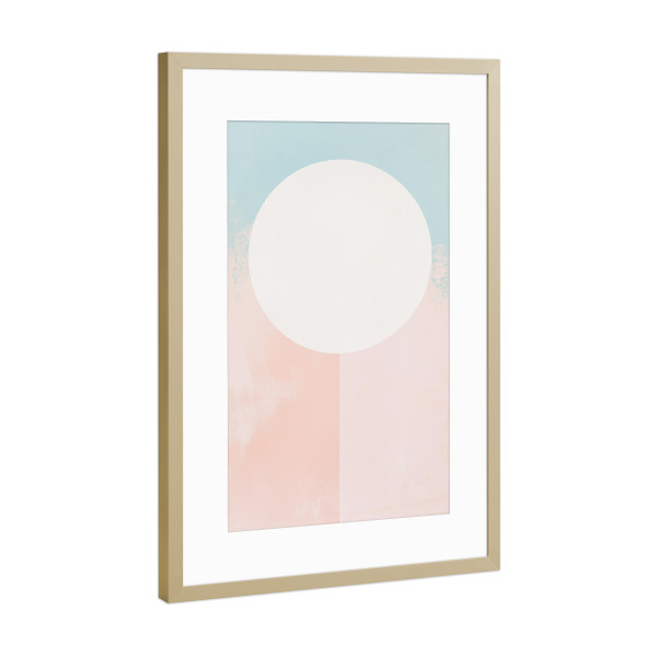 Poster mit Rahmen Gold "Zarter Pastel Kreis" artboxONE - Natur,Abstrakt,Geometrie