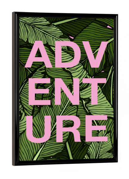 Poster mit schwarzem Rahmen "Abenteuer im Dschungel" artboxONE - Typografie,Natur