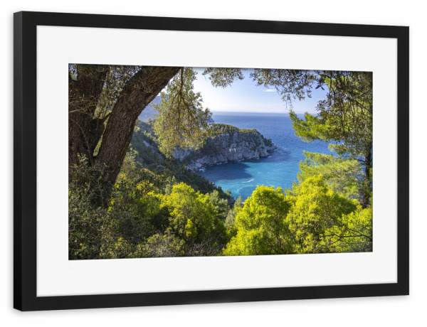 Poster mit Rahmen schwarz "Insel Euböa" artboxONE - Natur,Reise,Reise / Strand und Meer - Pili,Pilio,Insel,Euböa,Evia,Griechenland,Kueste,Strand,Meer