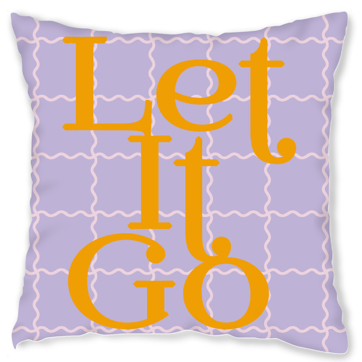 Design-Kissen "Let It Go quote on wavy grid" artboxONE - Typografie - Schriftzug,Text,Gitter,Slogan,Motivation,Inspiration
