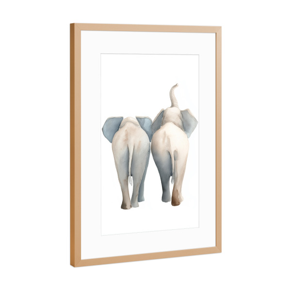 Poster mit Rahmen Kupfer "Elefanten Spaziergang" artboxONE - Natur,Tiere,Liebe