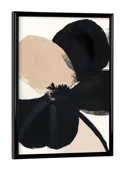 Poster mit schwarzem Rahmen "Zusammenfassung Blumenmalerei" artboxONE - Natur,Floral,Abstrakt