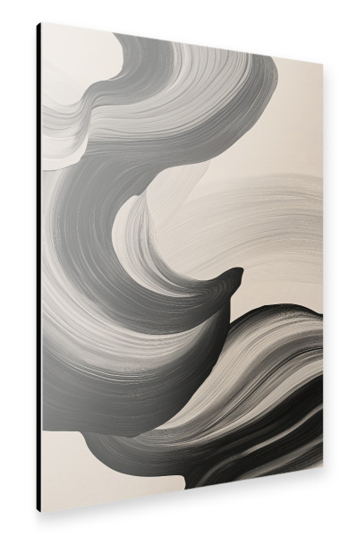 Alu-Dibond "Monochrome Fluidity Pinselstriche" 30x20 cm artboxONE
