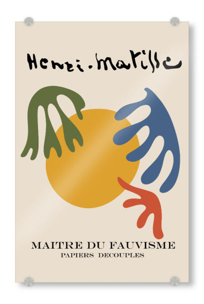 Acrylglasbild "Henri Matisse" artboxONE - Abstrakt - Kunst,Wandkunst,Maler,Maler,Berühmtheit,Illustration,Dekorative,Wohnkultur,Maler,Abstract