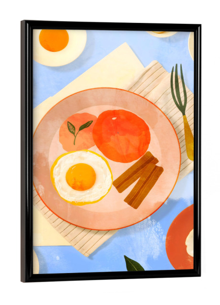 Poster mit schwarzem Rahmen "Sunny side up breakfast" artboxONE - Essen & Trinken