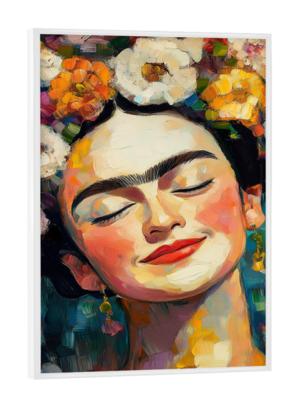 Poster mit weißem Rahmen "Frida Feminine Frische" artboxONE - Floral,Abstrakt,Menschen