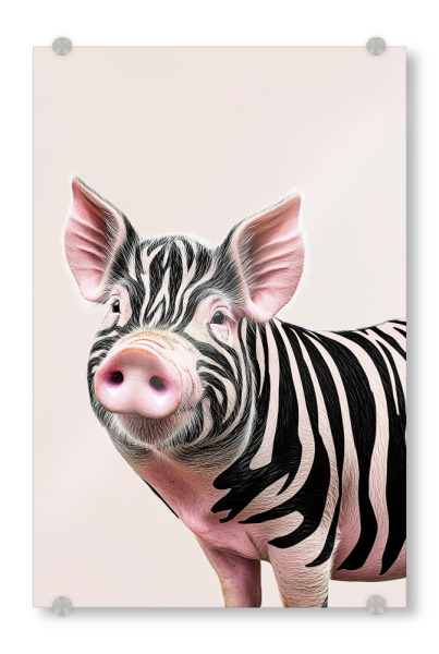 Acrylglasbild "Das Zebraschwein" artboxONE - Natur,Tiere,Lustig