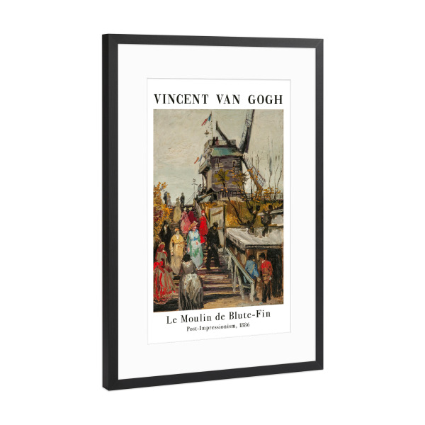 Poster mit Rahmen Schwarz (Metallic) "Le Moulin de Blute-Fin, van gogh" artboxONE - Typografie,Abstrakt,Menschen